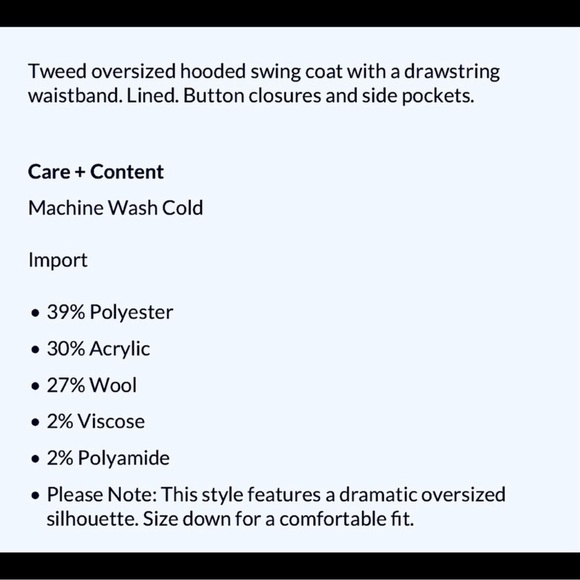 Free People tweed Satellite Image wool blend Swing Coat - Picture 12 of 12